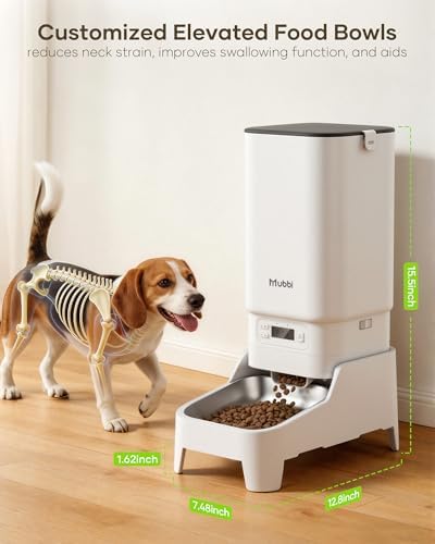 Automatic Dog Feeder with Elevated Stand - 7L Cat Food Dispenser with Large Food Tray, Timed Auto Cat Feeder for Dry Food, 6 Meals Per Day, No-Jam, Freshness Design, Detachable for Easy Clean - Image 2