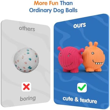 Dog Squeaky Balls Toys Rubber Soft Latex Dog Toys Chewing Squeaky Toy for Puppy Small Medium Pets - Image 4