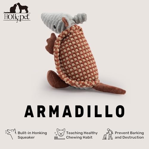 Hollypet Armadillo Squeaky Puppy Dog Toys for Small Medium Dogs, 8" - Image 4