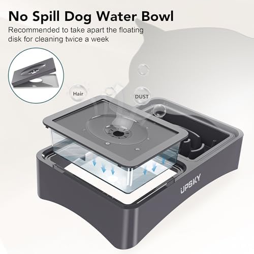 UPSKY 2-in-1 Elevated Dog Bowls Set with 4 Height Adjustable Stand, Gray - Image 5