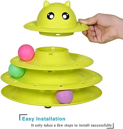 UPSKY Cat Toy Roller 3-Level Turntable Cat Toys with Six Colorful Balls - Image 3