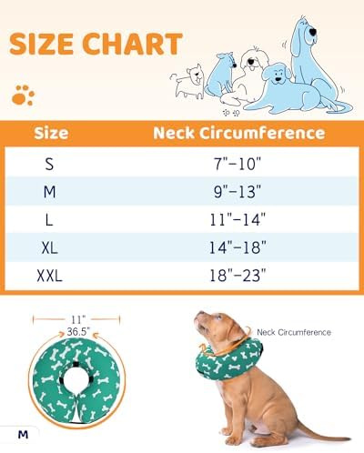 Supet Inflatable Dog Cone Collar for Large Medium Small Dogs, Soft Cone Collar for Dogs Cats, ECollar Doggie Neck Donut Dog Cone Alternative After Surgery - Image 6