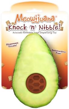 Meowijuana Knock 'n' Nibble Avocado Treat-Dispensing Cat Toy | Refillable by Meowijuana