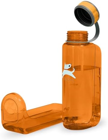 OllyDog OllyBottle | Tritan Dog Water Bottle with Detachable Bowl | BPA Free Leakproof Pet Dispenser | Hiking Travel (1L, Flame) by OllyDog