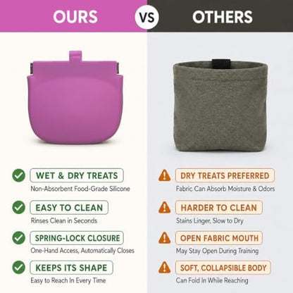 1 Cup Silicone Dog Treat Pouch, Dog Training Treat Bag, Pink - Image 5