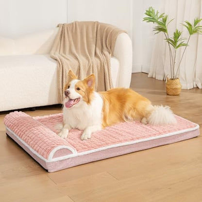 Orthopedic Large Dog Bed Pillow Pet Sofa Bed 56''X40'' Pink - Image 2