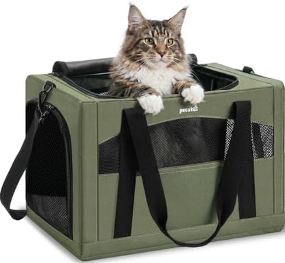 Pecute Cat Carrier Stable, Pet Carrier with Privacy Partition,Green by pecute