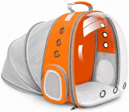 Expandable Cat Carrier Backpack with Bubble Window, Orange by TOYSINTHEBOX
