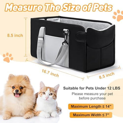 Portable Dog Car Seat for Small Dogs, Puppy Car Seat, Black - Image 2