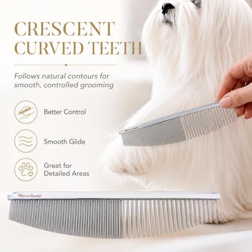 Warren London Crescent Detail Copper Dog Grooming Comb for Face and Detail, 6.5 Inch - Image 6
