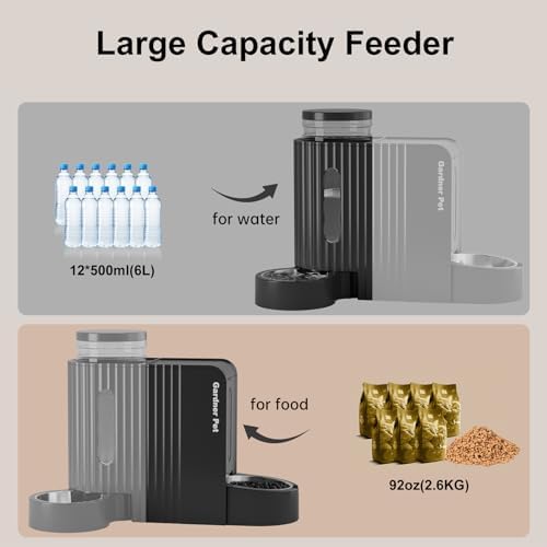 Gravity Automatic Cat Feeder, Water & Food Dispenser Set, Stainless Bowls - Image 4