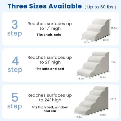 Dog Steps for Bed 17.7" H, 4-Step Pet Stairs Ramp for Small & Medium Dogs - Image 2
