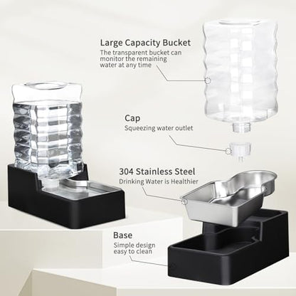 RIZZARI 9L Dog Water Bowl Dispenser for Dogs:Leak Resistant Waterer - Image 4