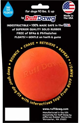 Ruff Dawg Indestructible Dog Ball XXL 4” Orange – Heavy-Duty Rubber Fetch Toy for Aggressive Chewers – Extreme Bounce, Floats, BPA & Latex Free – Made in USA - Image 2