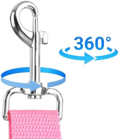 YAOHDAO Dog Seat Belt Harness for Car, Restraint Adjustable with Elastic Bungee Buffer Headrest for Vehicle, 360 Degree Swivel Nylon Pet Safety Seat Belts Car Harness (Pink with Flowers) - Image 3