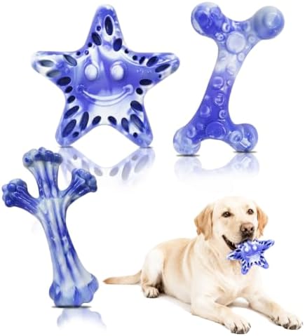 YINEYA Dog Toys for Aggressive Chewers, 3-Pack Tough Dog Chew Toys by YINEYA