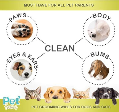 Pet Faves Dog Wipes for Cleaning and Deodorizing | Hypoallergenic Grooming Wipes for Paws and Butt, Clean Face & Body Between Baths, Plant Based Natural Pet Wipes for Dogs and Puppy (100 Count) - Image 4