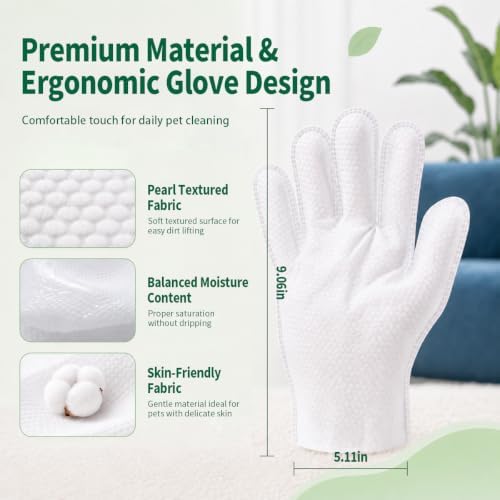 Disposable Pet Glove Wipes 6 Count, No‑Rinse Thick Wipes for Dogs&Cats - Image 6