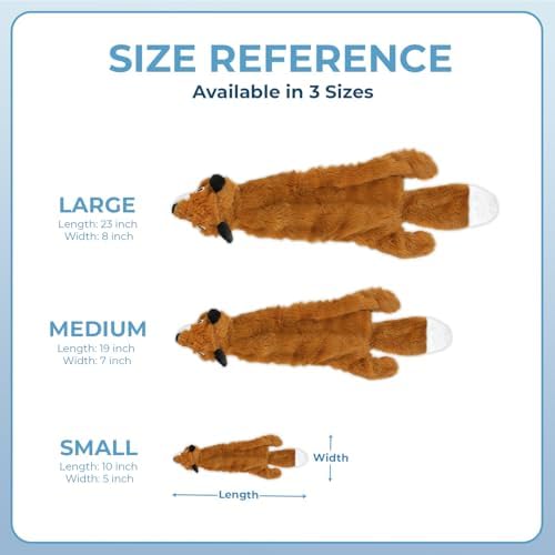 Best Pet Supplies 2-in-1 Stuffless Squeaky Dog Toy - Fox, Large - Image 6
