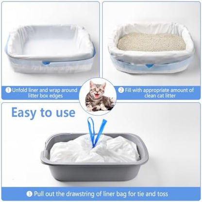 50 Pack Cat Litter Liners Large 37x19" Jumbo Drawstring Litter Bag - Image 4