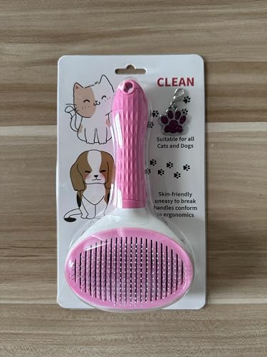 Self-Cleaning Pet Grooming Brush – Stainless Steel Slicker Brush for Dogs, Cats, Rabbits & Small Pets – Ideal for Shedding, Tangles, and Mats – Perfect for Short & Long Hair Breeds by (Pink) - Image 2