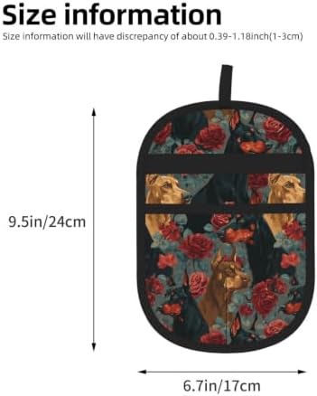 Doberman Pinscher Red Floral Gothic Pet Hair Removal Glove For Cats Dogs - Image 3