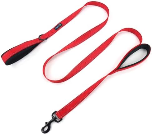 Wagtime Club Heavy Duty Double Handle Dog Leash for Large Medium Small Dogs by Waggin+Tails