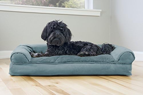 Furhaven Pillow Dog Bed for Medium/Small Dogs w/ Removable Bolsters & Washable Cover - Plush & Suede Sofa - Deep Pool, Medium - Image 3
