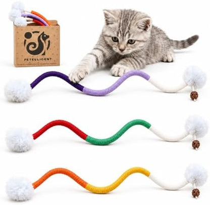 Bent Cat Rope Toy, Pet Chew Toys, Interactive Tease Toys for Cats and Kittens, Bite-Proof Playthings, Cotton Rope Kitten Toys Dental Care Stress Relief Pet Supplies (Extra Large 3 Pack) by Petelligent