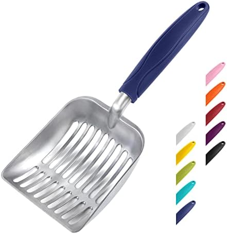 WePet Cat Litter Scoop, Aluminum Alloy Sifter, Kitty Metal Scooper, Deep Shovel, Long Handle, Poop Sifting, Kitten Pooper Lifter, Durable, Heavy Duty, for Litter Box by WePet