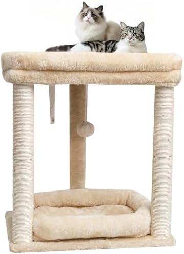 SYANDLVY Small Modern Cat Tree with 2 Levels Perch Platforms for Kittens by SYANDLVY