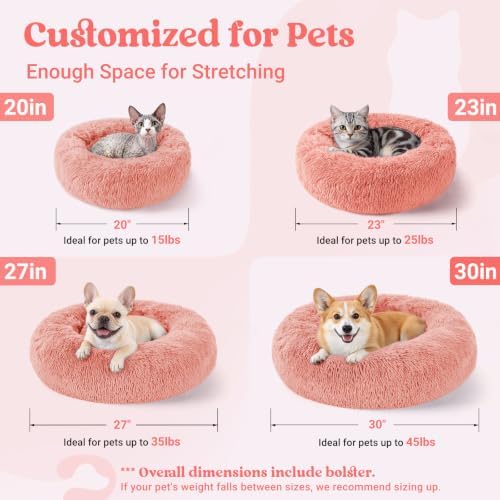 rabbitgoo Calming Cat Beds for Indoor Cats, 30 inches, Pink - Image 5