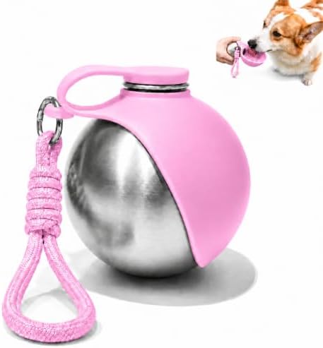 Portable Dog Water Bottle with Bowl, 10oz Leak-Proof Stainless Steel by Unknown