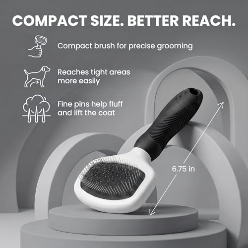 Poodle Pet Slicker Brush - For Dogs, Cats, and Rabbits - Removes Matted Fur, Knots, and Loose Hair - Suitable for Grooming Doodles and Goldendoodles with Short or Long Hair - Image 3