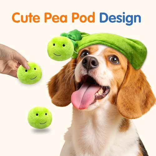 Hide and Seek Dog Toys Squeaky Pea Balls for Small Medium Dogs - Image 2