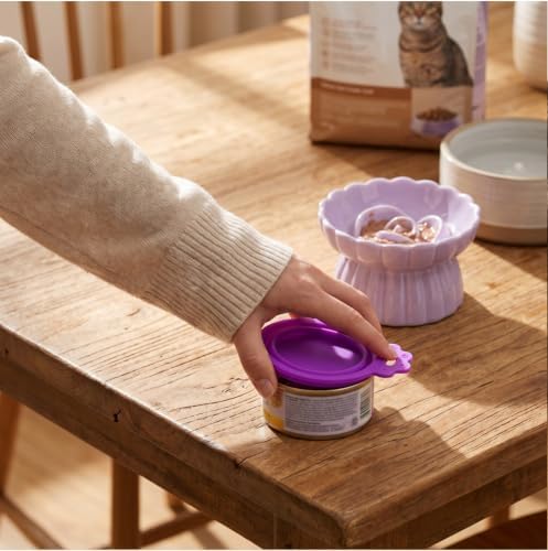 Ceramic Slow Feeder Cat Bowl, Elevated Cat Slow Feeder Bowl, Anti Vomiting for Dry and Wet Food, Purple - Image 7