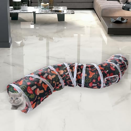 Sheldamy Cat Tunnel, S-2-Way Cat Tunnels for Indoor Cats, Collapsible Cat Play Tunnel, Interactive Toy Maze Cat House for Cats, Puppy, Kitty, Kitten, Rabbit - Image 6