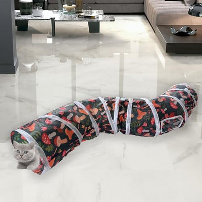 Sheldamy Cat Tunnel, S-2-Way Cat Tunnels for Indoor Cats, Collapsible Cat Play Tunnel, Interactive Toy Maze Cat House for Cats, Puppy, Kitty, Kitten, Rabbit - Image 6