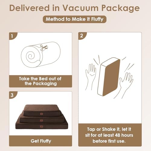 EHEYCIGA Orthopedic Dog Bed Large with Removable Washable Cover, 50IN Brown - Image 7