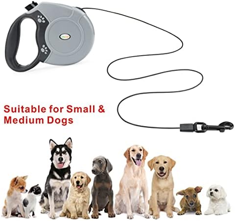 Idepet Heavy Duty Retractable Dog Leash for Small and Medium Dogs, Anti-Chewing Steel Chain Design,360 DegreeTangle-Free,Break and Lock System,16ft Leash Dog Walking (Round Rope) - Image 7