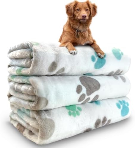 Dog Blankets for Medium Large Dogs Washable, 3 Pack Pet Blanket Washable 41" x 31", Fuzzy Soft Puppy Throw Cover for Kennel Crate Bed by NXDZI