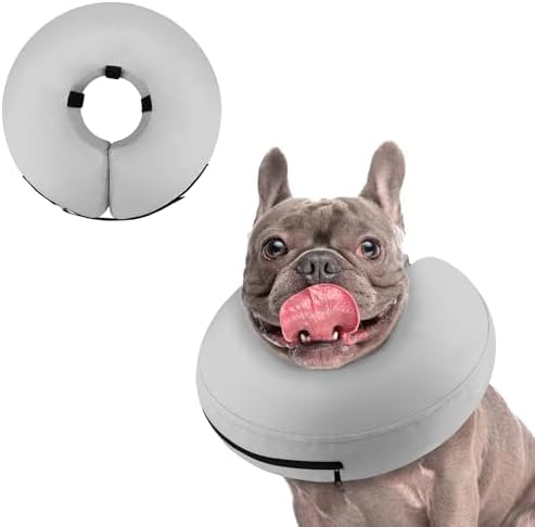 Supet Inflatable Dog Cone Collar for Large Medium Small Dogs, Soft Cone Collar for Dogs Cats, ECollar Doggie Neck Donut Dog Cone Alternative After Surgery by Supet