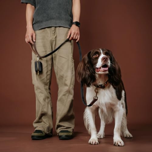 Didog PU Leather Dog Poop Bag Holder, Easy-Pull with Metal Clip, Black - Image 2