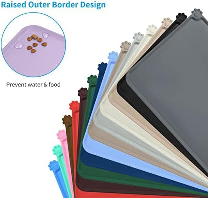 AUDWUD Waterproof Silicone Pet Feeding Mats,Anti Slip Dog Food Bowl Pad - Image 3