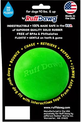 Ruff Dawg Indestructible Dog Ball XXL 4” Green – Heavy-Duty Rubber Fetch Toy for Aggressive Chewers – Extreme Bounce, Floats, BPA & Latex Free – Made in USA - Image 2