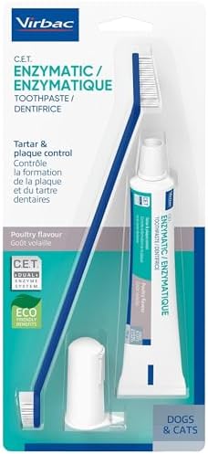 C.E.T. Oral Hygiene Kit for Dogs, Poultry flavor Toothpaste with Toothbrush by Virbac