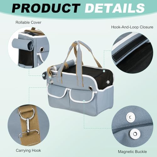 Cat Carrier for Pet Blue Dog Cat Carrying Case Up to 16.5 lbs - Image 3