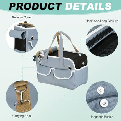 Cat Carrier for Pet Blue Dog Cat Carrying Case Up to 16.5 lbs - Image 3