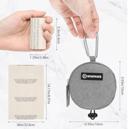 Dog Poop Bag Holder for Leashes- Dog Treat Pouch with Waterproof Zipper,Puppy Training Small Bag with Carabiner & Bungee Toggle,Two Pockets for Dry or Wet Treats-Pet Travel Walking Essentials (Grey) - Image 6
