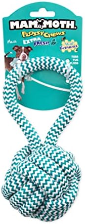 Mammoth Flossy Chews Extra Fresh Monkey Fist Ball with Handle Premium Cotton-Poly Interactive Dog Rope Toy Fetch Toy for Small to Medium Dogs - Medium, 3.75'' - Image 2